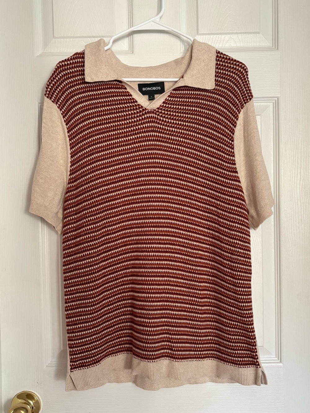 Bonobos Cotton Cashmere Retro Knit Polo Shirt Size L